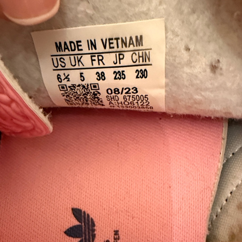 Adidas Gazelle Pink with Navy Stripes - Picture 4 of 5